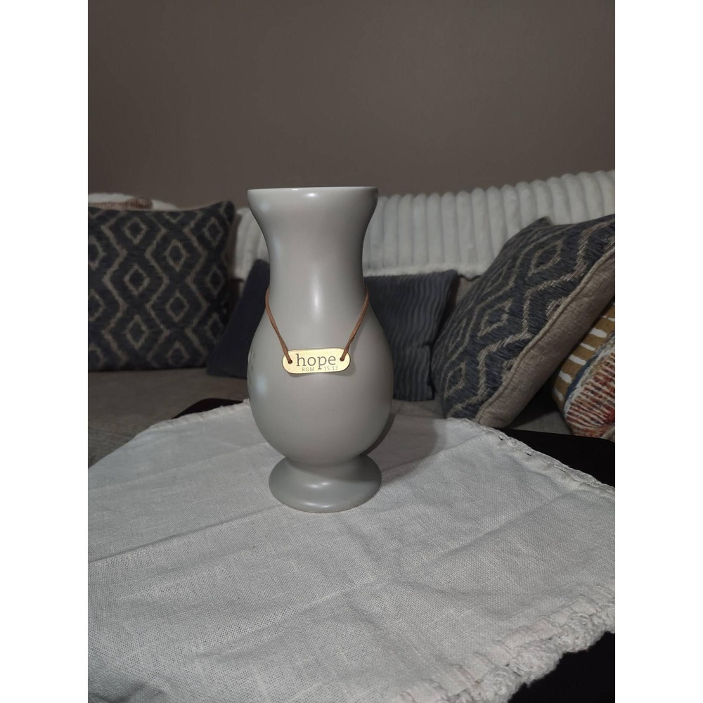 Mary & Martha Gray Ceramic Hope Vase ROM 15:13 Religious Home Decor U0527